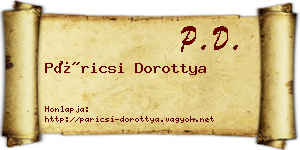 Páricsi Dorottya névjegykártya